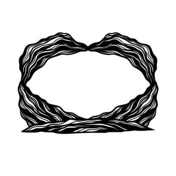 resumen monocromo frontera marco creado desde arremolinándose orgánico fluido líneas parecido a natural elementos o fluido tela aislado vector