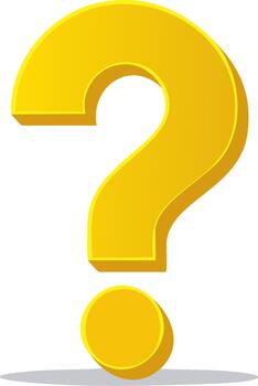 Golden Question Mark Symbol for Confusion, Questions, Answers and Quizzes on an Isolated White Background vector