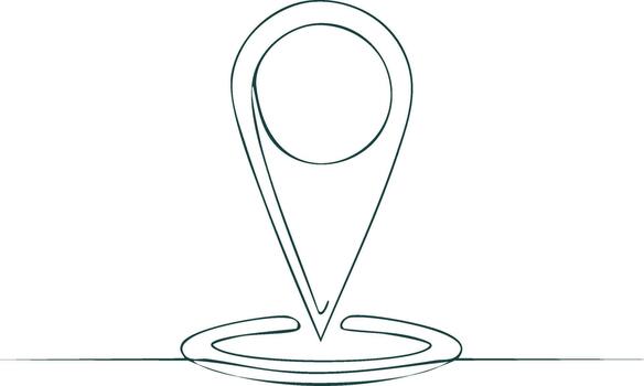 Line Art Location Marker One Continuous Line for Maps Navigation and Direction vector