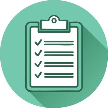 Task Checklist Clipboard with Check Marks in a Circle vector