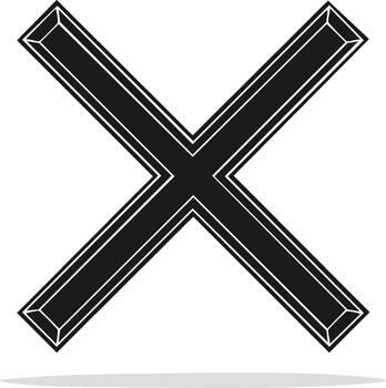 estilizado cruzar en un geométrico diseño mostrando un oscuro en forma de x formar en un Arte deco estilo vector