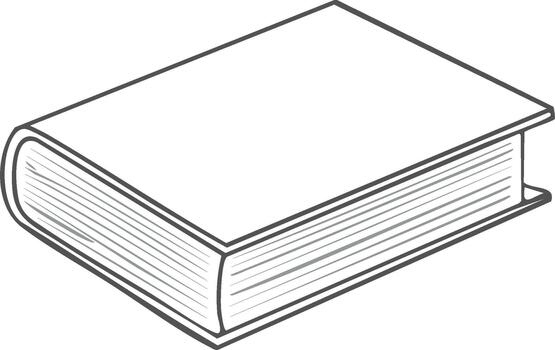 cerrado libro bosquejo ilustración sencillo describir. blanco rectangular tapa dura con libro paginas educación y leyendo concepto. colegio y estudiar elemento. minimalista diseño vector