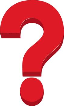 Isolated 3D Red Question Mark Symbol of Inquiry and Problem Solving for Educational Materials vector