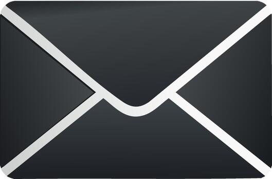 negro sobre icono comunicación símbolo mensaje entrega, correo notificaciones, correo electrónico vector