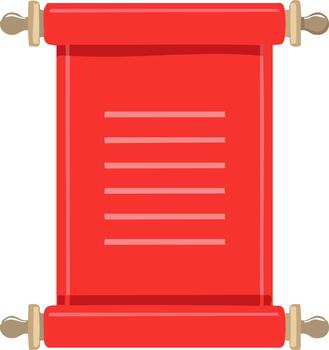 rojo antiguo Desplazarse con horizontal líneas simbolizando texto o mensaje aislado en blanco antecedentes Perfecto para anuncios vector