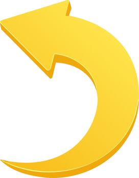 Golden Curved Arrow Illustration - Directional Sign, Navigation Pointer, Forward Path vector