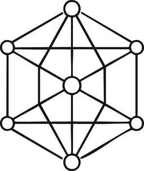 resumen geométrico estructura con círculos y líneas diseño símbolo icono vector