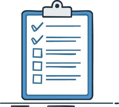 Lista de Verificación ilustración de un portapapeles con garrapata marcas y cajas en un encuesta formar diseño a grabar negocio metas Progreso vector