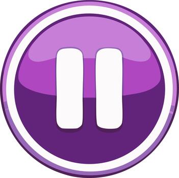 pausa símbolo lustroso púrpura circulo icono detener botón para multimedia funcionalidad vector