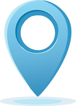 azul mapa alfiler icono ilustración para sitio web elemento con ubicación o destino puntero para en línea navegación gráfico diseño vector