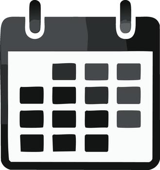 dibujos animados estilo calendario icono para planificación y Planificación, eventos, recordatorios y hora administración con blanco fechas, agenda vector