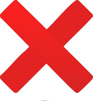 3D render of a red X symbol, representing error, rejection, or cancellation in design applications vector