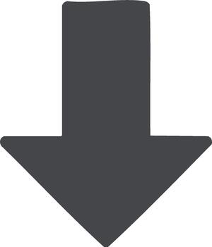 sencillo gris flecha señalando abajo significa dirección y navegación en un blanco aislado antecedentes vector