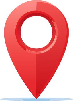 brillante rojo puntero ubicación icono o locador alfiler símbolo para navegación y mapas vector