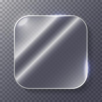 Transparent matte rounded square shape in style of glassmorphism. Ideal for modern UI elements and minimalist designs vector
