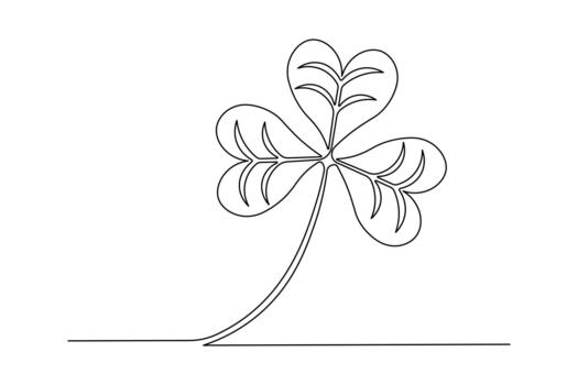 continuo línea dibujo de un trébol icono minimalista diseño vector