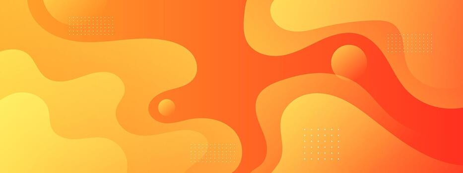 Banner background with orange flowing abstract shapes and warm gradient motion. vector