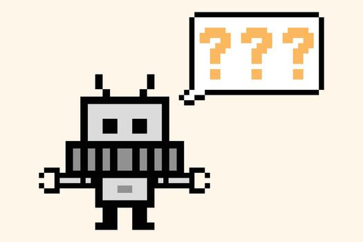 linda personaje ai ciber máquina robótico robot ingeniero antecedentes píxel Arte. vector