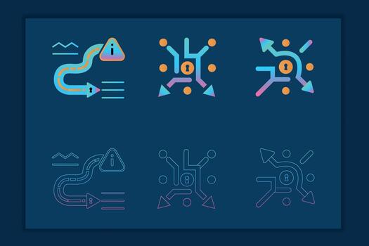 futurista saas error y sistema estado íconos vector