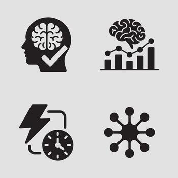 visual representación de inteligencia, progreso, eficiencia, y red conceptos vector