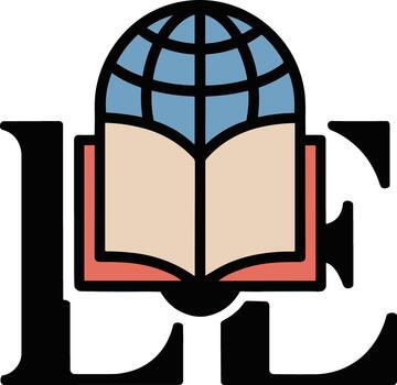 Abstract Logo Combining Letters L C With Open Book And Globe For Education vector