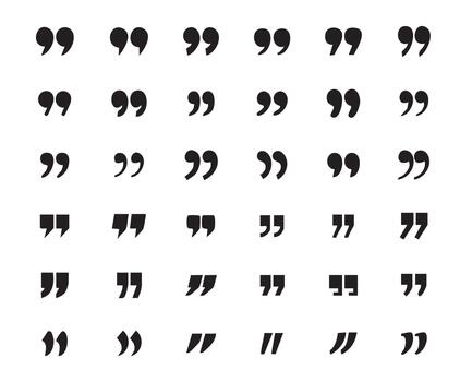 Quotation Marks Styles Icon Set vector