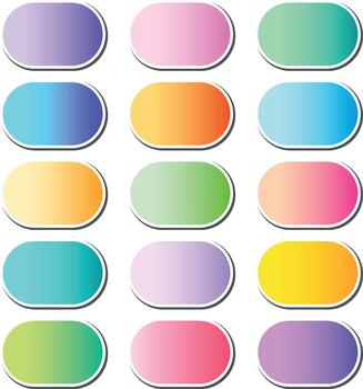 colección de vistoso degradado oval botones en un blanco antecedentes vector