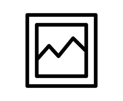 sencillo línea Arte de enmarcado imagen con montaña picos en mínimo estilo vector