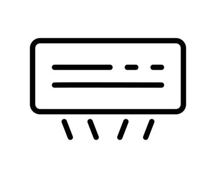 Minimalist Icon of Air Conditioner with Simple Lines and Design Elements vector