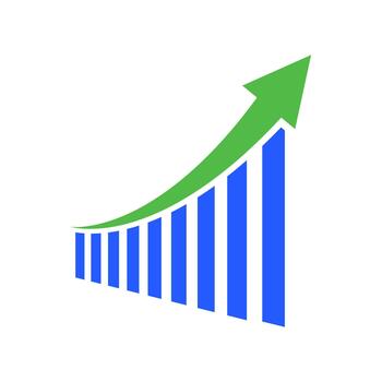 Data Set Bar chart growth business graph statistic going up vector