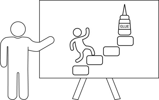Presentation of ascent to glue using a chart vector