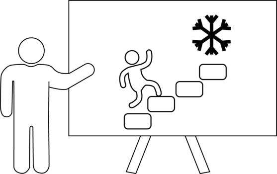 palo figura regalos un gráfico demostración otro palo figura alpinismo pasos hacia un copo de nieve símbolo vector