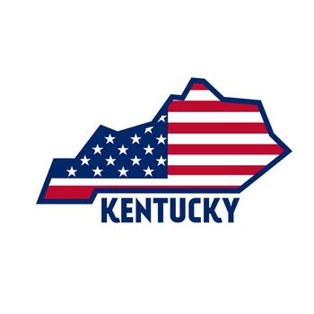 Kentucky mapa contorno con Estados Unidos bandera modelo Perfecto para imprimir, vestir, etc vector