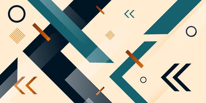 Abstract geometric pattern shapes background. Simple arrow concept element banner with blue and green color on bright background. vector