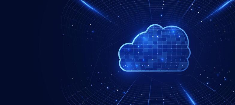 nube informática tecnología póster para tecnología evento o publicidad diseño vector