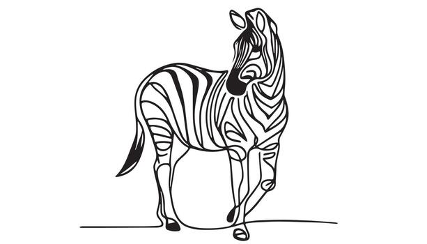 un cebra es en pie en un línea en un blanco antecedentes vector