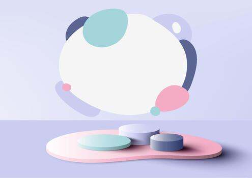 Colorful abstract shapes on a surface vector