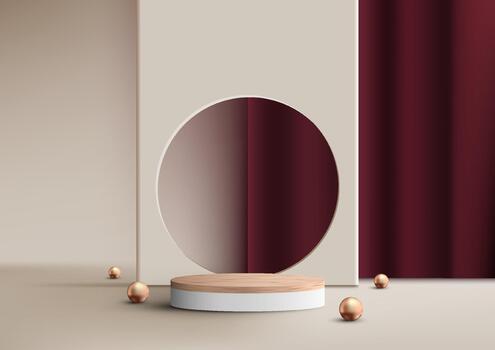 Circular base display with textured backdrop vector