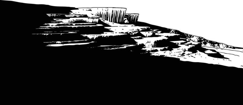 terraform echoes graphic ascent through ancient layers, defining strength and vision, isolated on transparent background vector