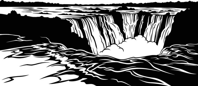 elemental cascade flow of unstoppable natural might and transformation, isolated on transparent background vector