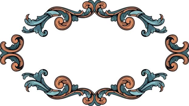 An ornate frame with swirls and scrolls vector