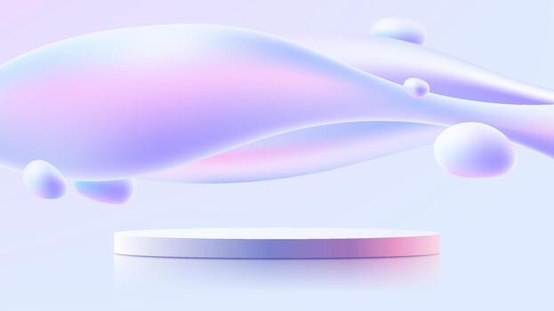Abstract pastel shapes with a platform vector