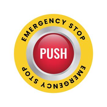 Emergency Stop Button. Push Button Switch Station. . vector