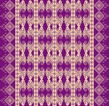 The adapted leaf pattern is a continuous design in Thai fabric. vector