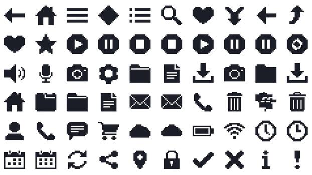 colección de diverso negro íconos representando varios funciones y conceptos. vector