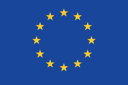Flag of the European Union with twelve yellow stars in a circle on a blue background symbolizing unity vector