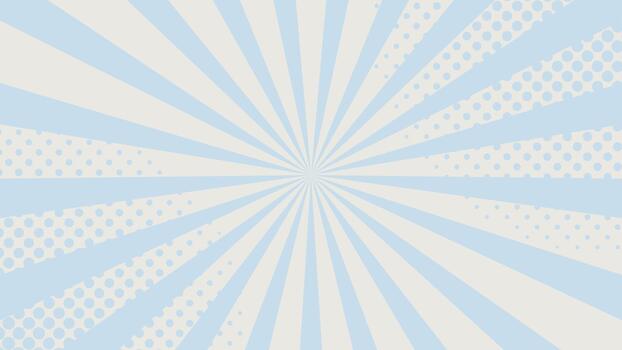 suave pastel radial rayos de sol antecedentes con amable azul y crema rayos y trama de semitonos puntos, mínimo retro cómic estilo resumen fondo para pancartas carteles web diseño presentaciones y creativo diseños vector
