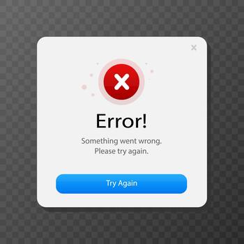surgir ventana con error mensaje. ilustración vector
