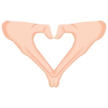 icon of a heart sign formed from folded human palms, for mobile applications, web design, social media interfaces vector