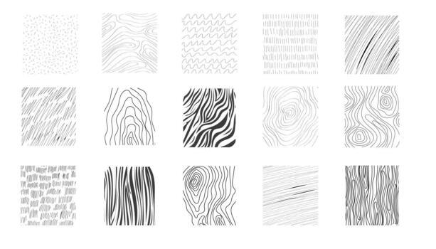 bosquejo lápiz conjunto mano dibujado textura, rayado línea garabatear grunge antecedentes. Escribiendo grafito trazos, líneas, madera, sombreado elementos. vector